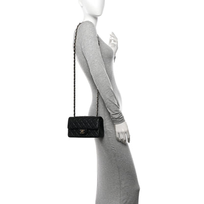 Chanel Lambskin Quilted Mini Rectangular Flap Black 3 of 10