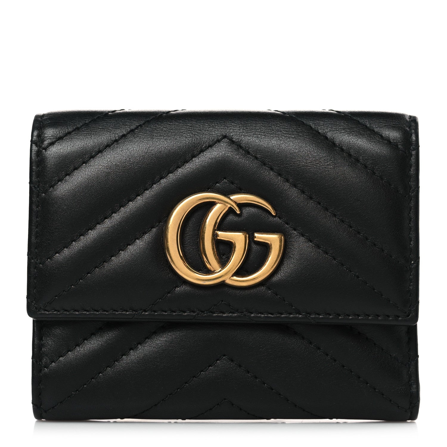 Gucci Calfskin Matelasse GG Marmont Wallet Black 1 of 6