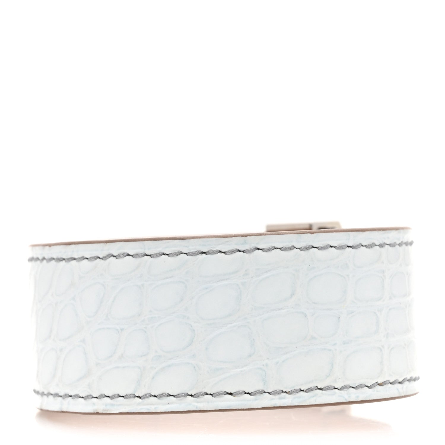 Hermes Matte Alligator Collier de Chien CDC 24 Bracelet T2 Bleu Brume 3 of 5