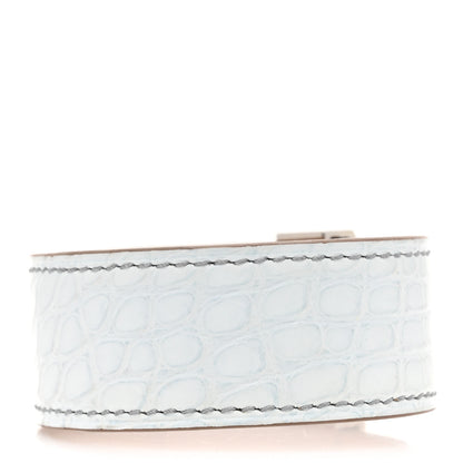 Hermes Matte Alligator Collier de Chien CDC 24 Bracelet T2 Bleu Brume 3 of 5