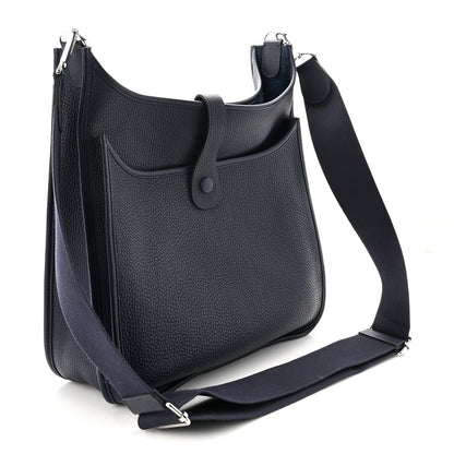 Hermes Taurillon Clemence Evelyne III GM Bleu Nuit 3 of 9