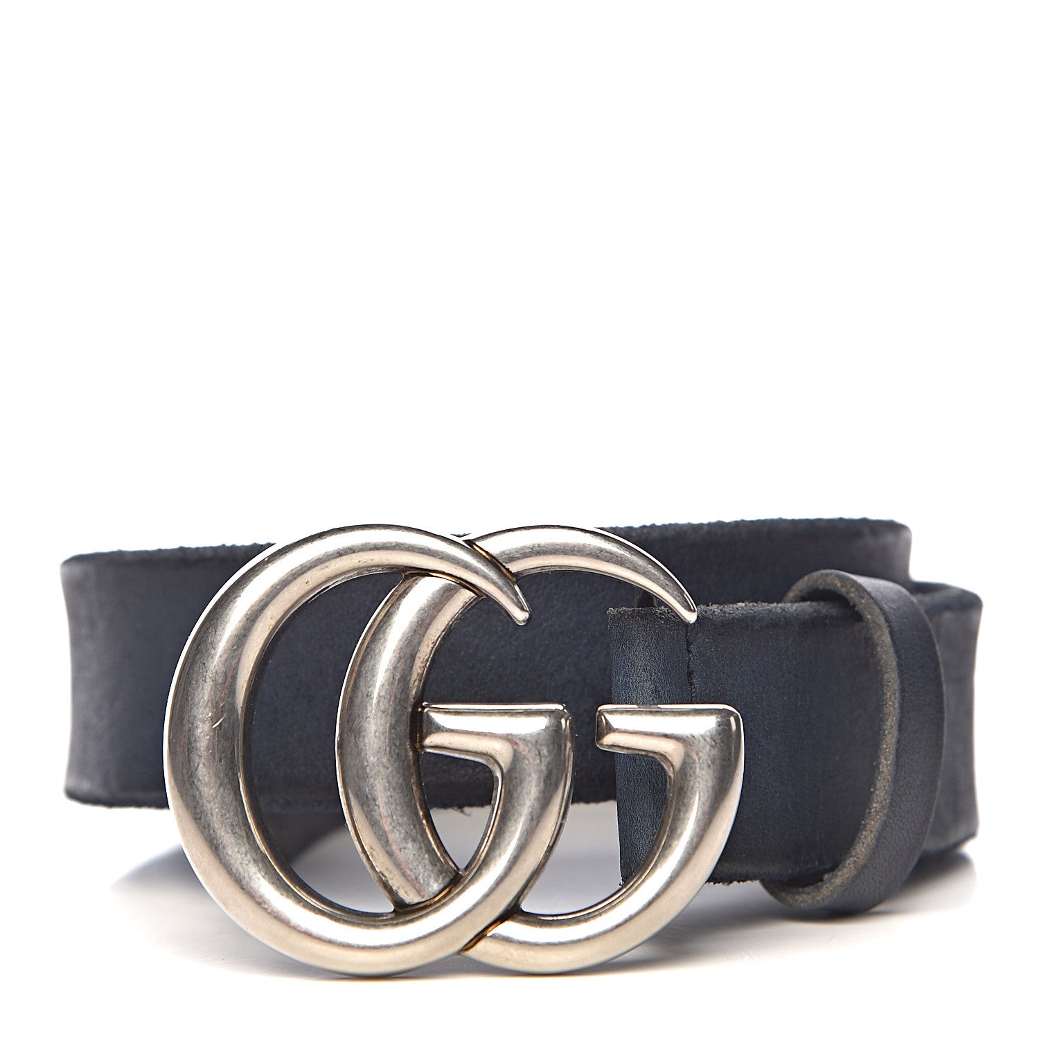 Gucci Cuoio Toscano Nickel Double G 30mm Belt 100 40 Blue 1 of 8