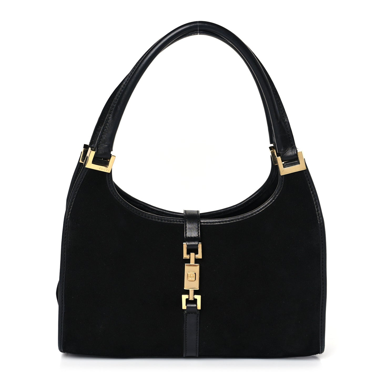 Suede Bardot Shoulder Bag Black