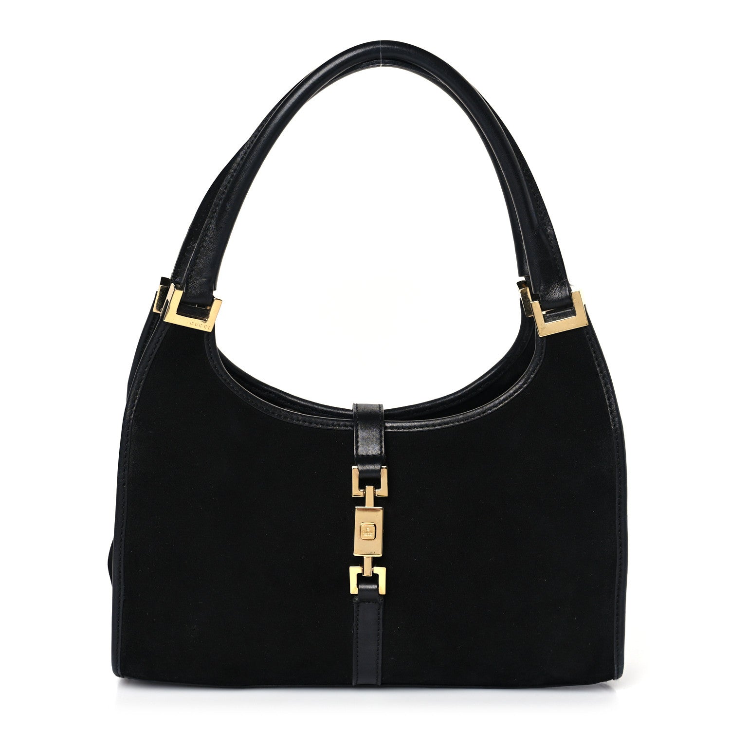 Gucci Suede Bardot Shoulder Bag Black 1 of 12
