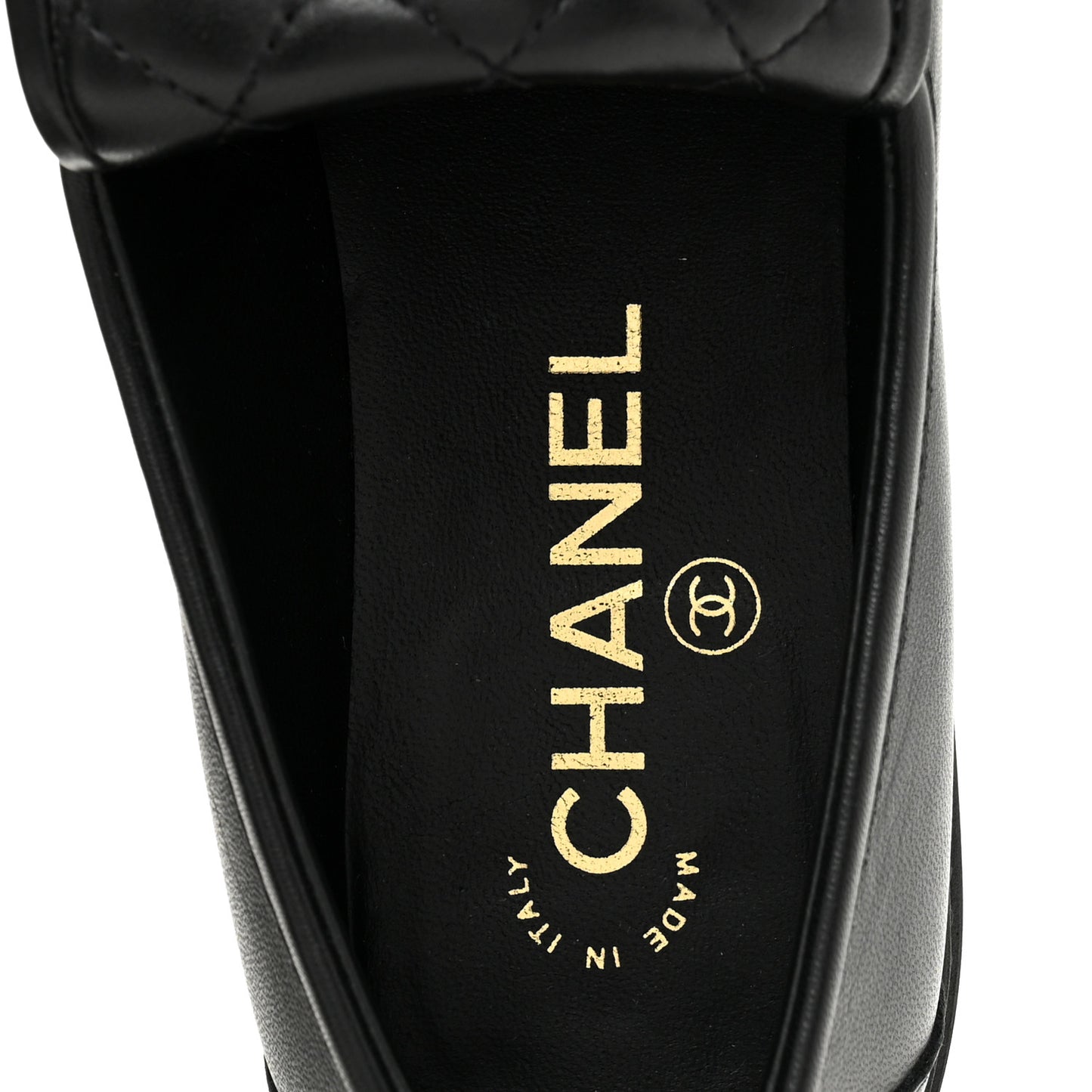 Lambskin Quilted CC Turnlock Loafers 38 Black