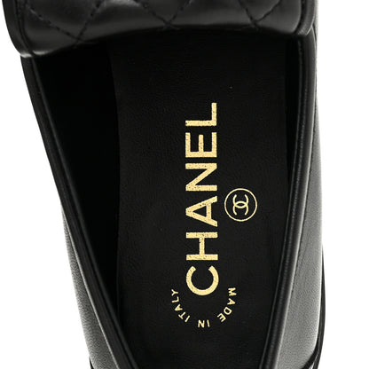 Chanel Lambskin Quilted CC Turnlock Loafers 38 Black 7 of 11