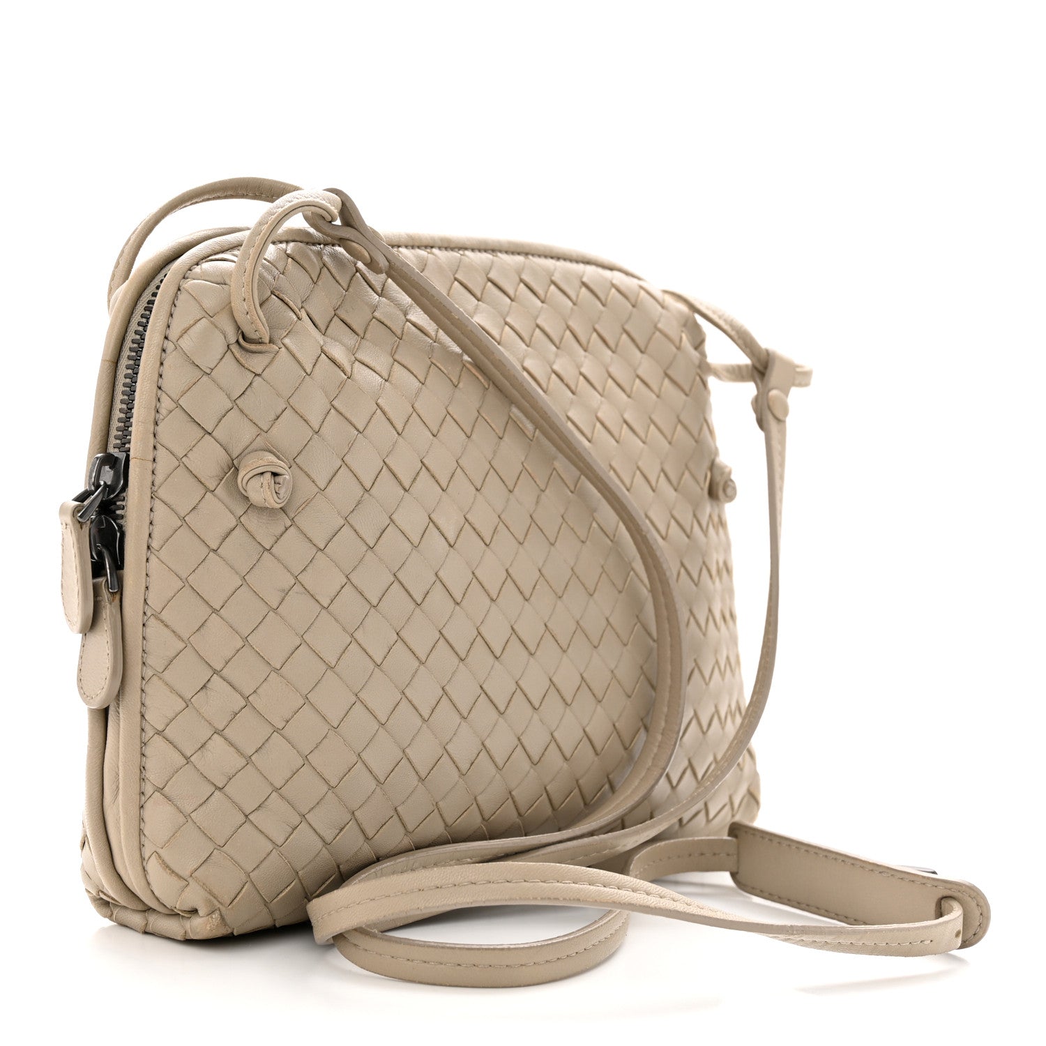 Bottega Veneta Nappa Intrecciato Nodini Crossbody Messenger Mink 3 of 9