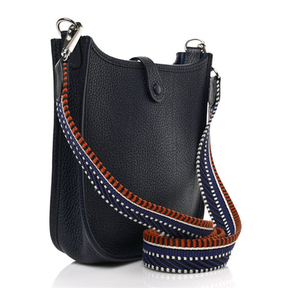 Hermes Taurillon Clemence Amazone Sangle Cavale Evelyne TPM Bleu Nuit Bleu Encre Cuivre 3 of 8