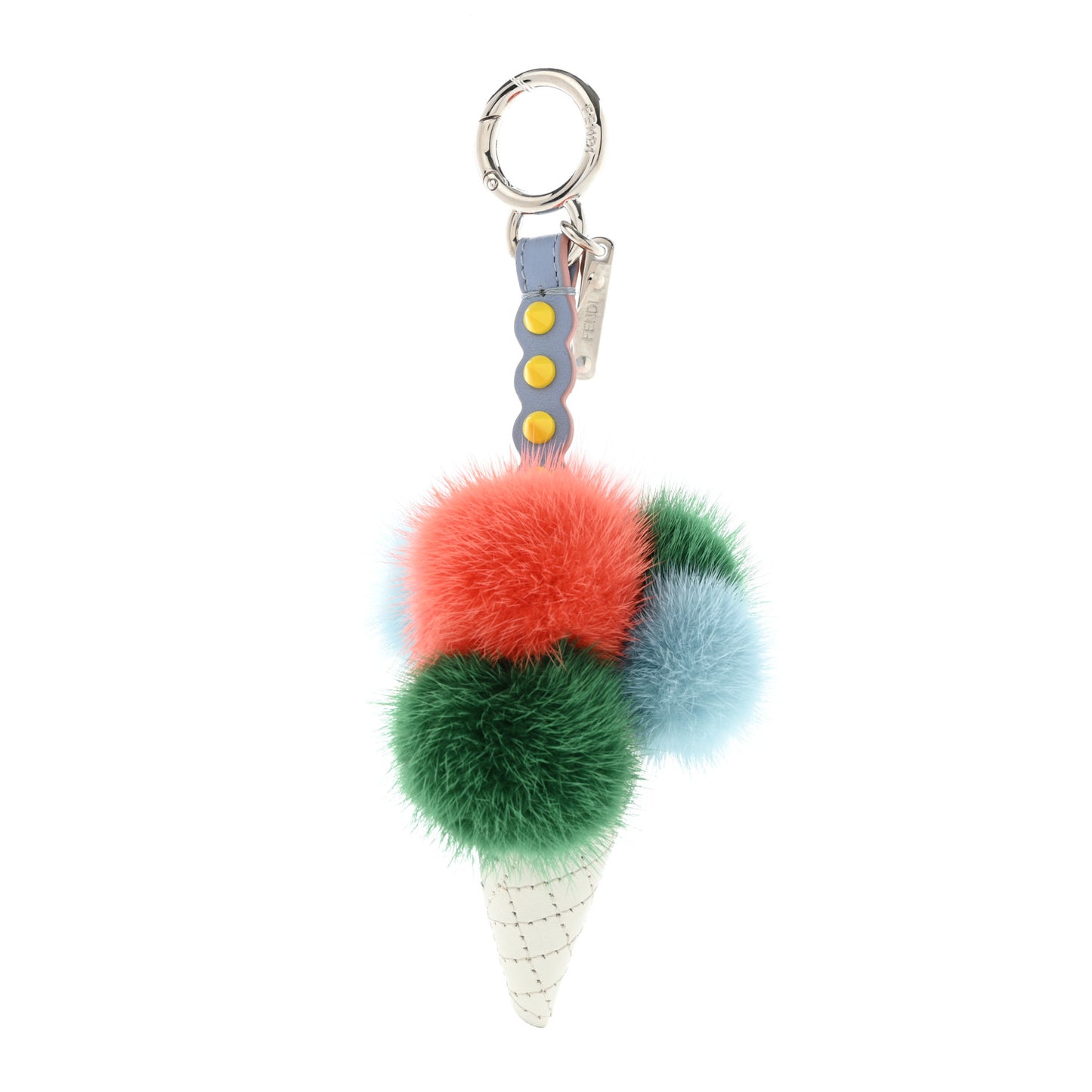 Mink Fur Calfskin Fun Fair Bag Charm Multicolor