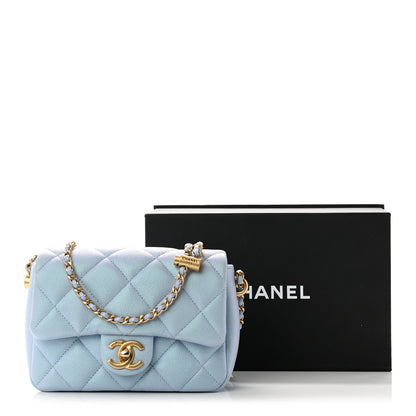Chanel Iridescent Caviar Quilted Mini My Perfect Flap Light Blue 10 of 10