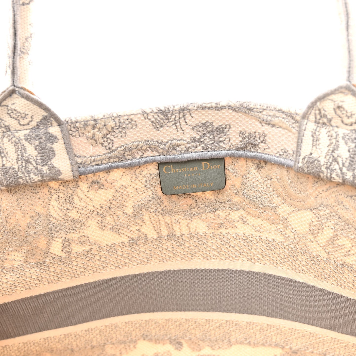 Canvas Embroidered Medium Dioriviera Toile De Jouy Book Tote Gray