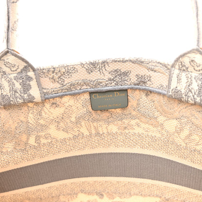 Christian Dior Canvas Embroidered Medium Dioriviera Toile De Jouy Book Tote Gray 6 of 14