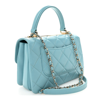 Chanel Lambskin Quilted Small Trendy CC Flap Dual Handle Bag Light Blue 3 of 10