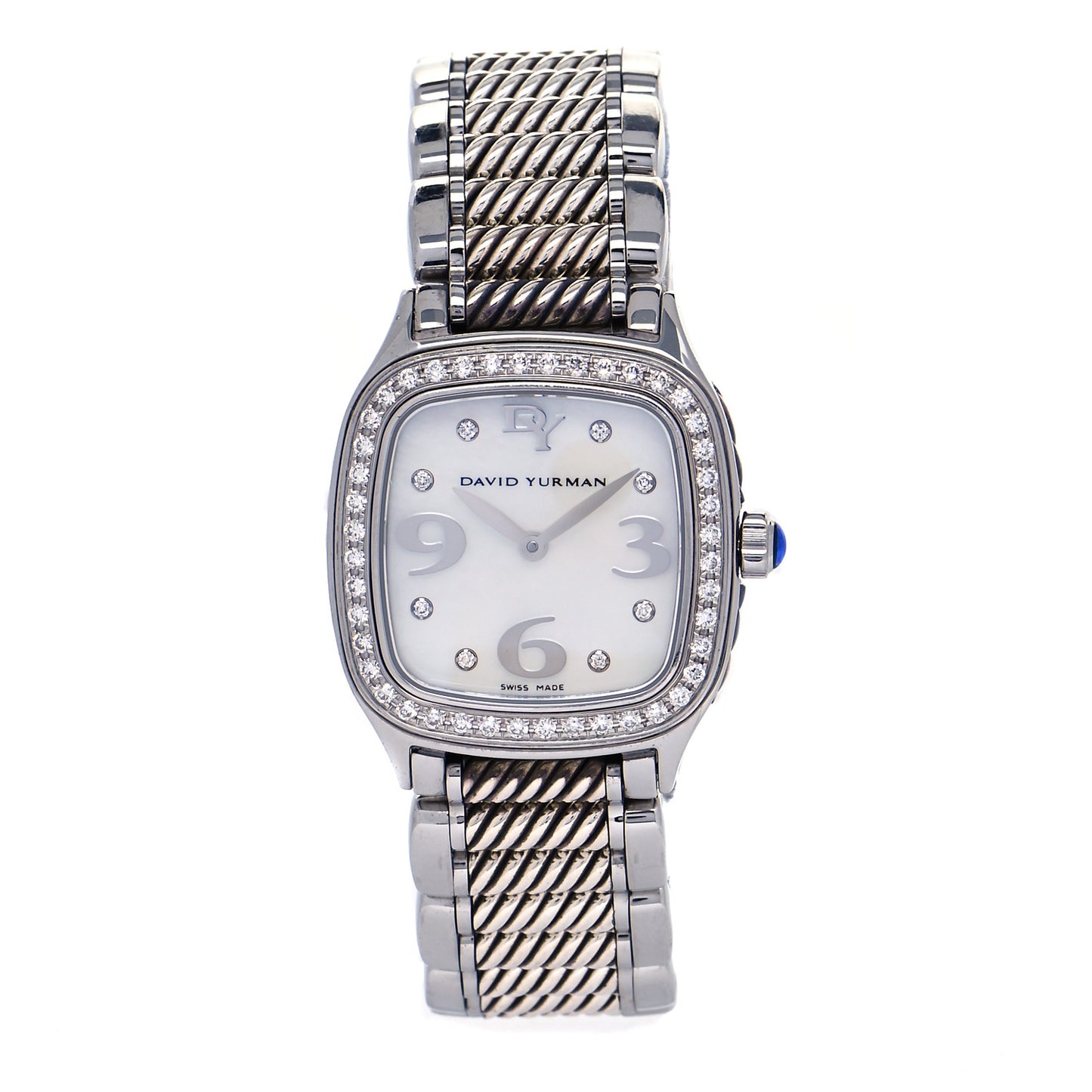 Stainless Steel Diamond Bezel Mother of Pearl 25mm Thoroughbred Quartz Watch