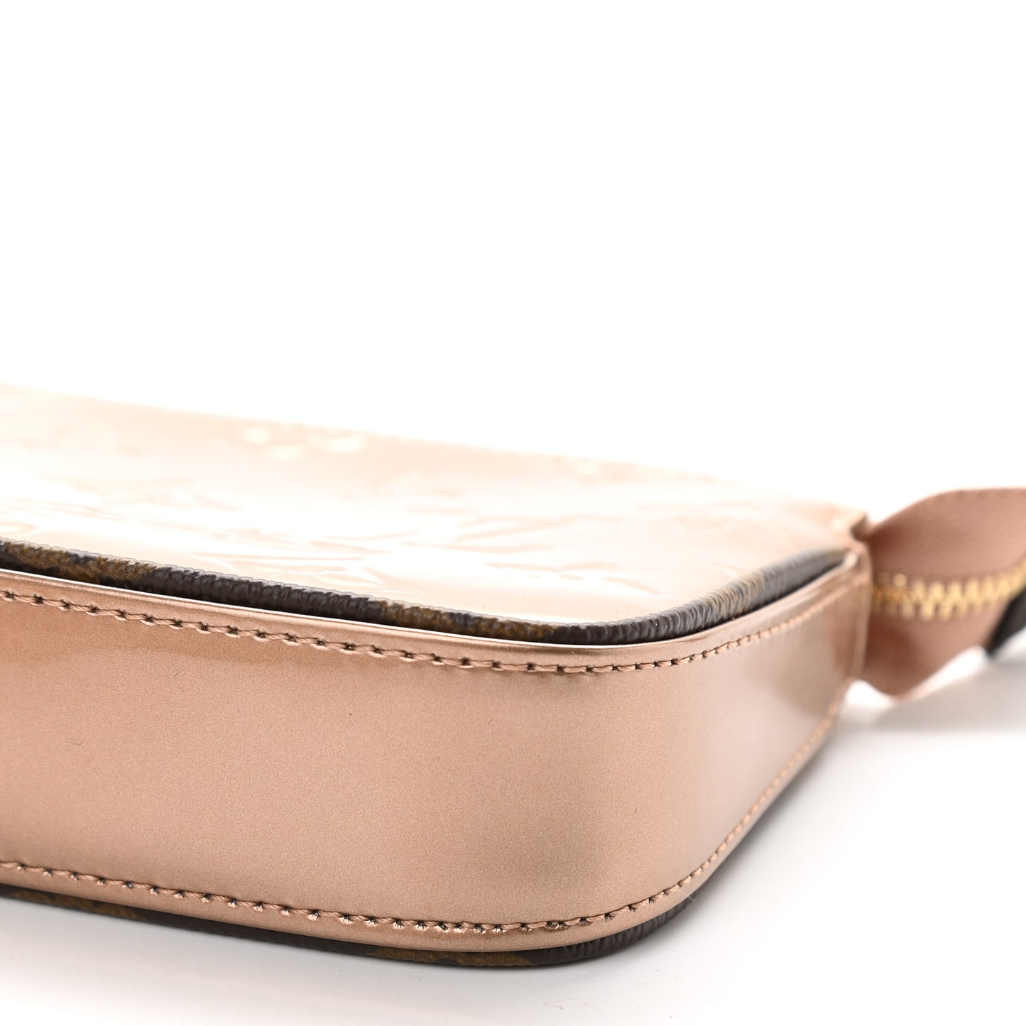 Metallic Vernis Mini Pochette Accessories Rose Gold