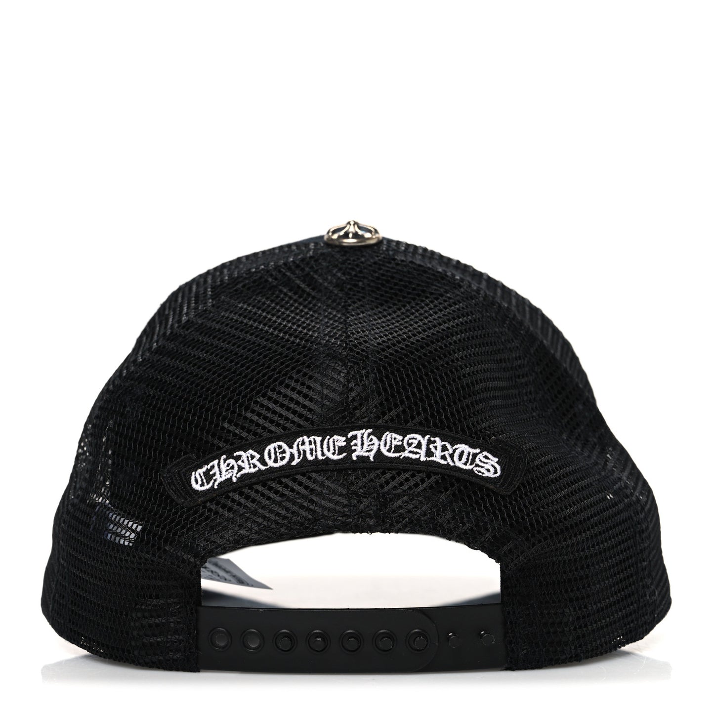 Cotton Mesh Triple Cross Cemetery CH Trucker Hat Black White