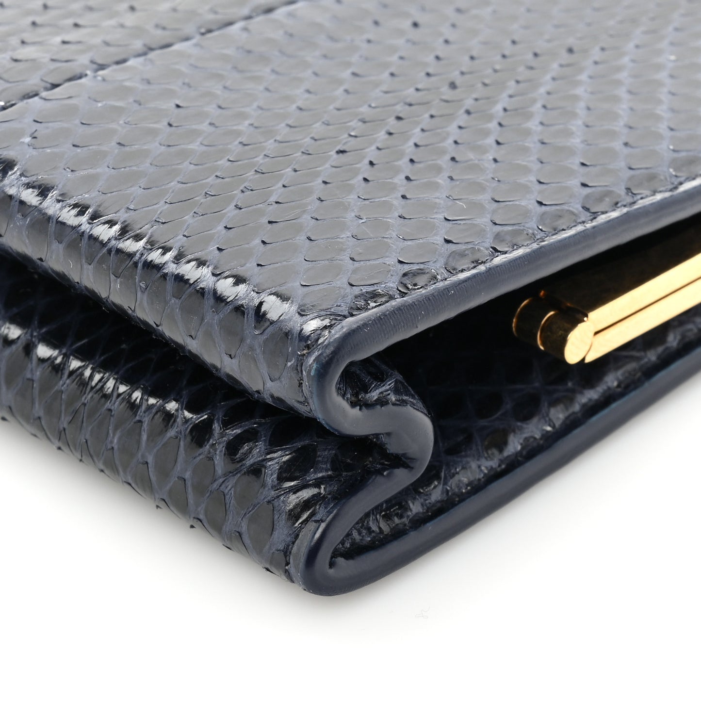 Snakeskin Midnight Clutch Black