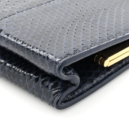 Saint Laurent Snakeskin Midnight Clutch Black 10 of 15