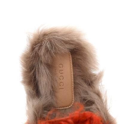 Gucci Merino Wool Womens Princetown Slippers 37 Sun Orange Natural 6 of 8