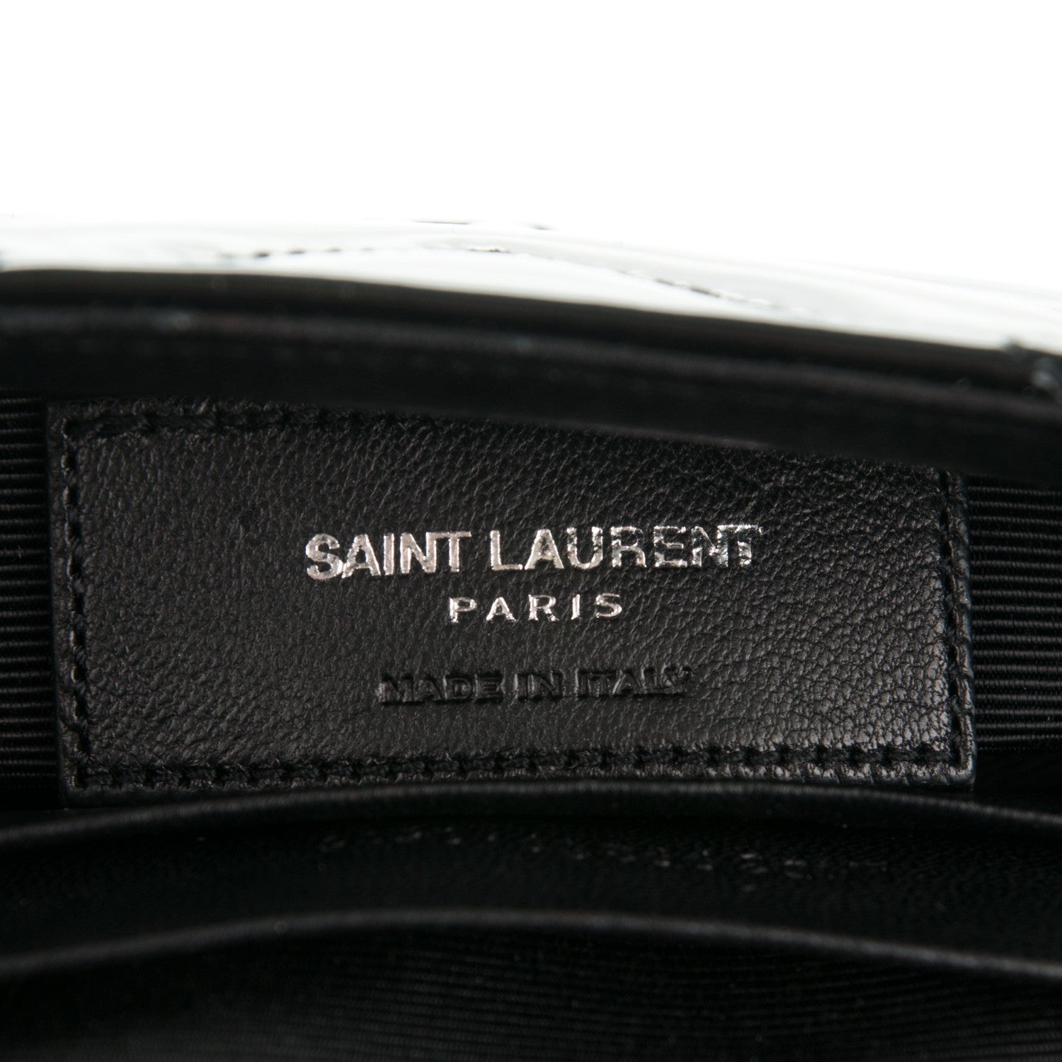 Saint Laurent Patent Matelasse Chevron Monogram Classic Baby Chain Bag Black 7 of 8