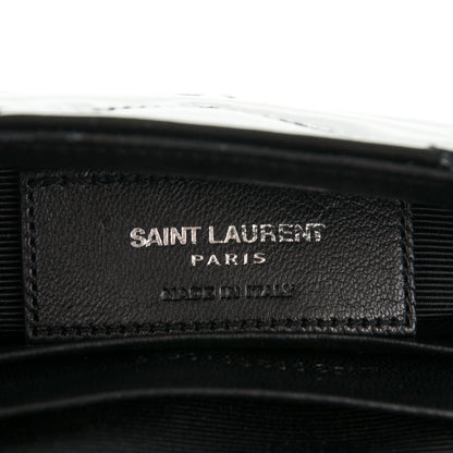 Saint Laurent Patent Matelasse Chevron Monogram Classic Baby Chain Bag Black 7 of 8