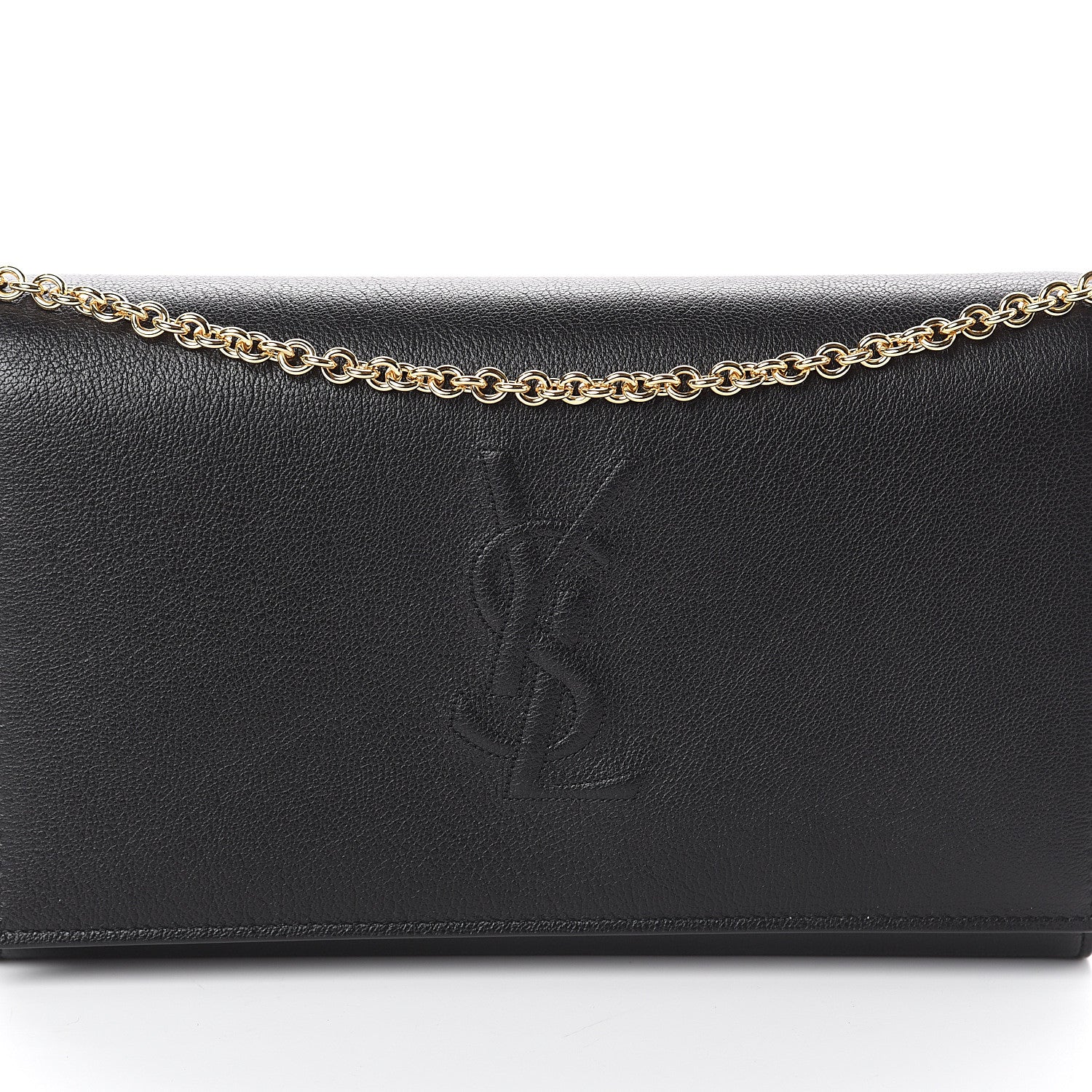 Saint Laurent Calfskin Monogram Belle de Jour Chain Clutch Black 6 of 8