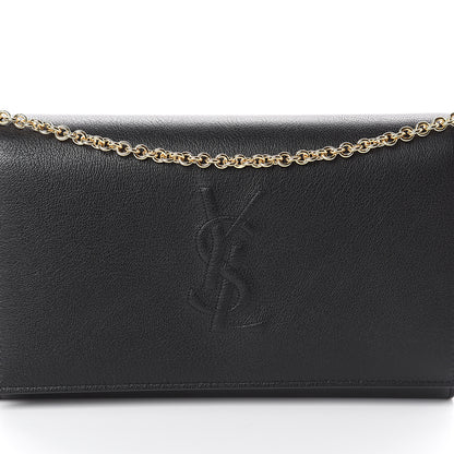 Saint Laurent Calfskin Monogram Belle de Jour Chain Clutch Black 6 of 8