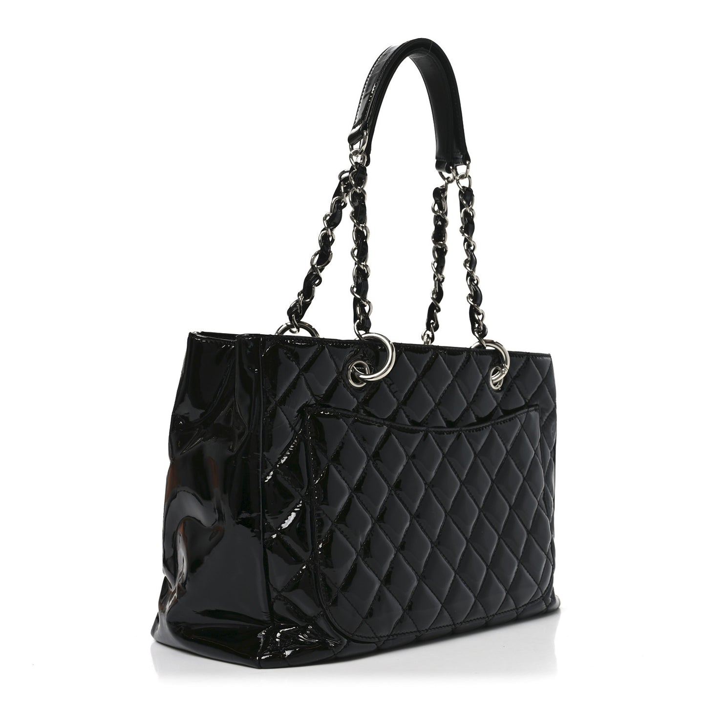 Patent Quilted Grand Shopping Tote GST Black
