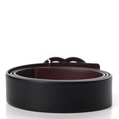 Chanel Calfskin CC Reversible Belt 85 Black Burgundy 2 of 5