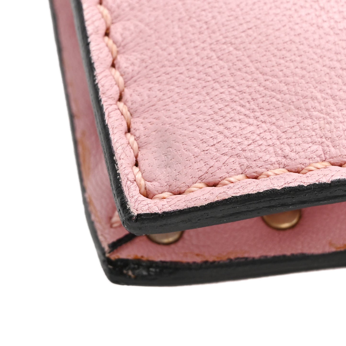 Nappa Rockstud Wristlet Clutch Water Rose