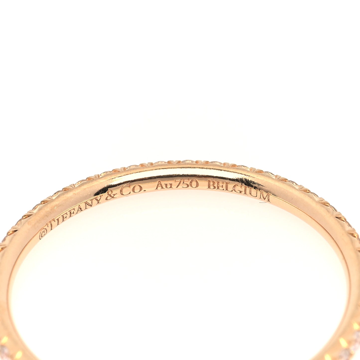 18K Rose Gold Diamond Metro Band Ring 52 6
