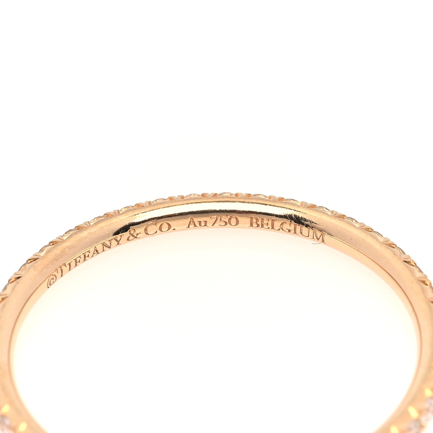 Tiffany 18K Rose Gold Diamond Metro Band Ring 52 6 4 of 5