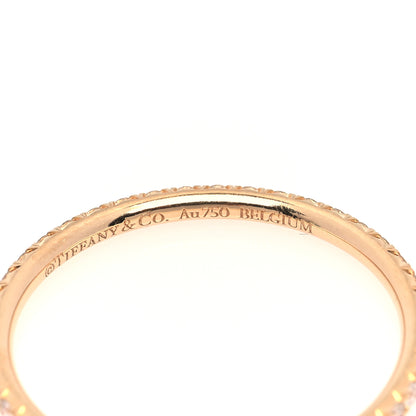 Tiffany 18K Rose Gold Diamond Metro Band Ring 52 6 4 of 5