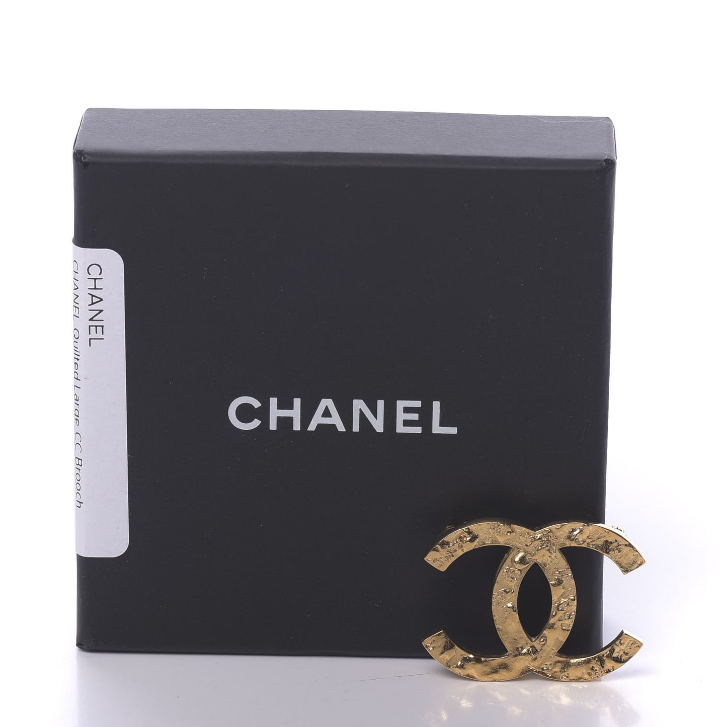 Metal Large CC Brooch Gold