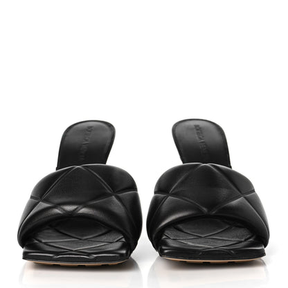 Bottega Veneta Nappa Quilted Rubber Lido Mule Sandals 37.5 Black 2 of 7