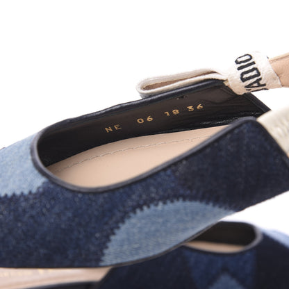 Christian Dior Denim Ribbon Patchwork J'Adior Slingback Ballet Flats 36 Deep Blue 7 of 8
