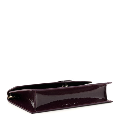 Christian Louboutin Patent Birdy Snakeskin Embossed Loubi54 Crossbody Clutch Merlot 4 of 9