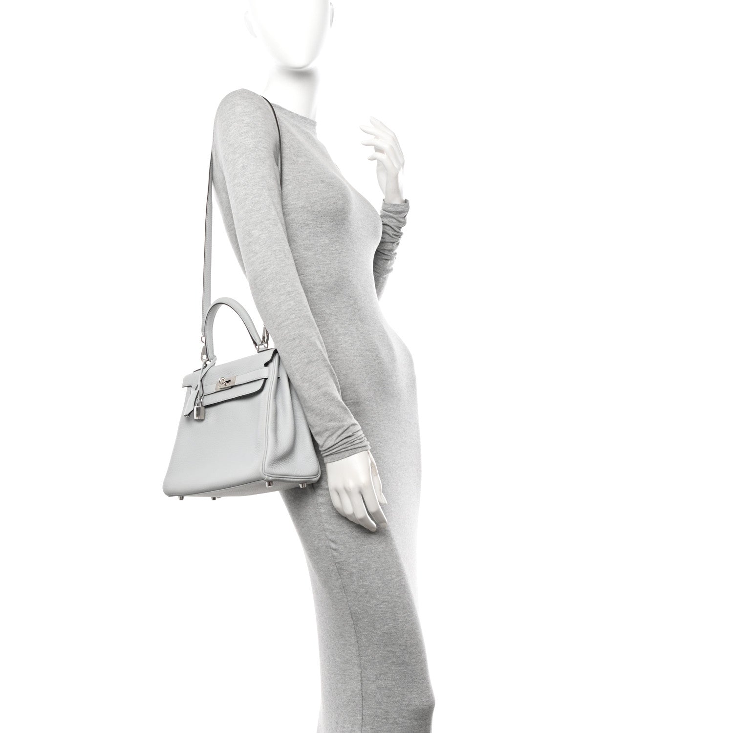 Hermes Taurillon Clemence Kelly Retourne 28 Bleu Pale 2 of 12