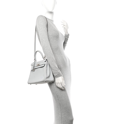 Hermes Taurillon Clemence Kelly Retourne 28 Bleu Pale 2 of 12