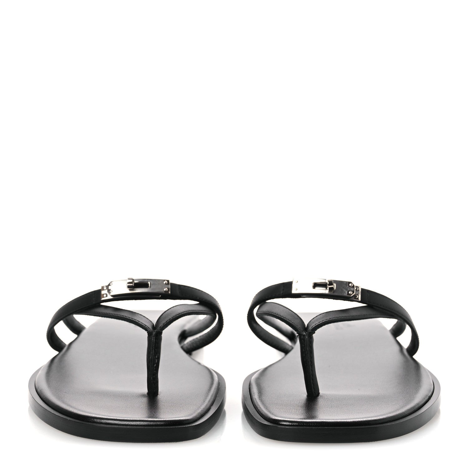Hermes Calfskin Miss Sandals 39 Black 3 of 11