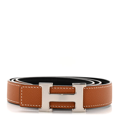 Hermes Epsom Swift 24mm Mini H Belt 85 34 Gold Black 1 of 6