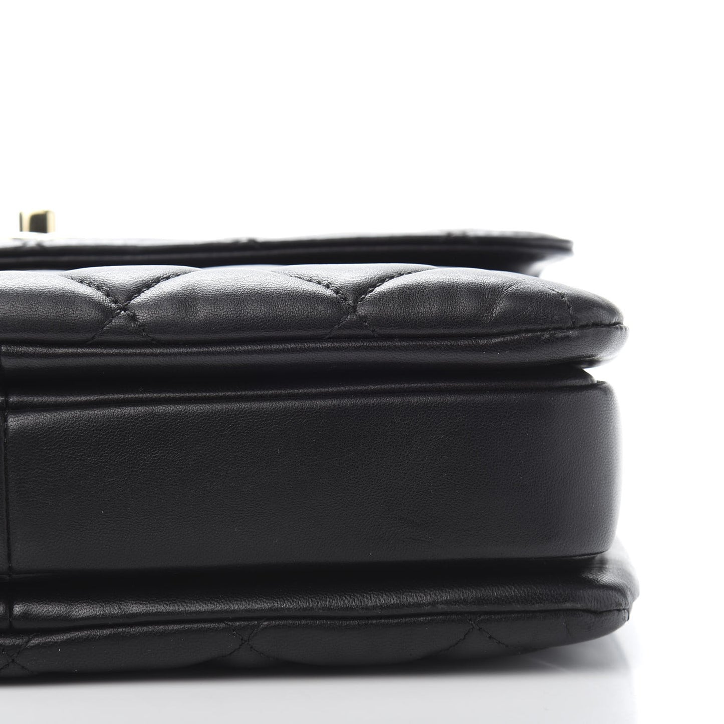 Lambskin Quilted Small Trendy CC Dual Handle Flap Bag Black