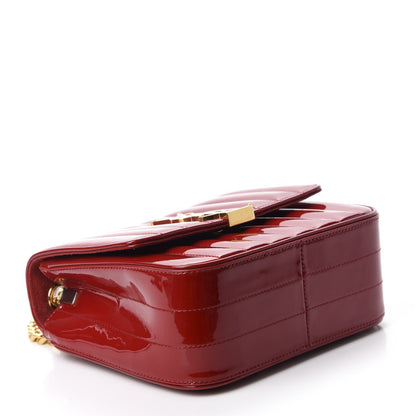Saint Laurent Patent Calfskin Matelasse Monogram Medium Vicky Chain Bag Rouge Eros 4 of 12