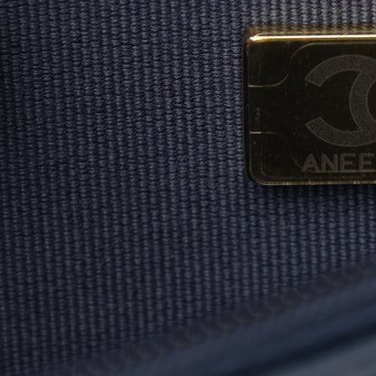 Chanel Denim Printed Wallet On Chain WOC Dark Blue 7 of 11