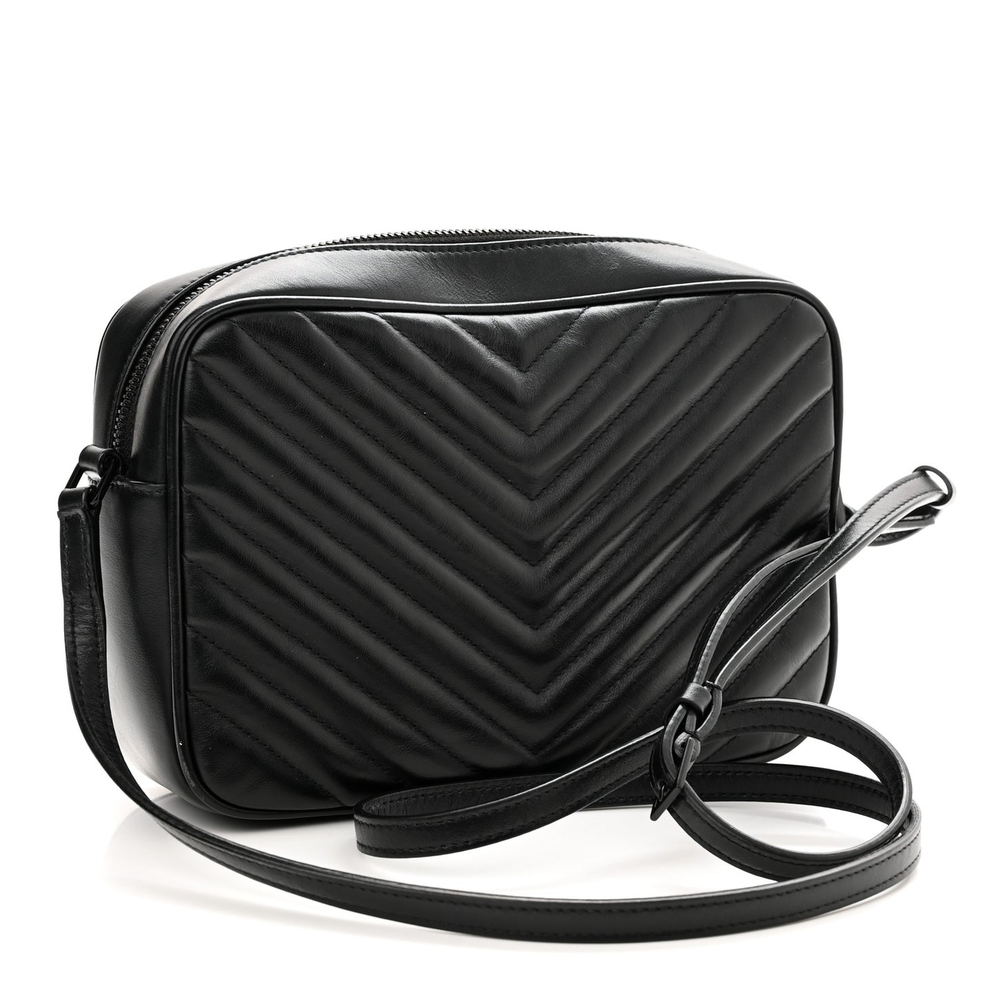 Calfskin Matelasse Monogram Monochrome Lou Camera Bag Black