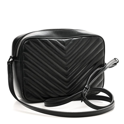 Saint Laurent Calfskin Matelasse Monogram Monochrome Lou Camera Bag Black 3 of 11