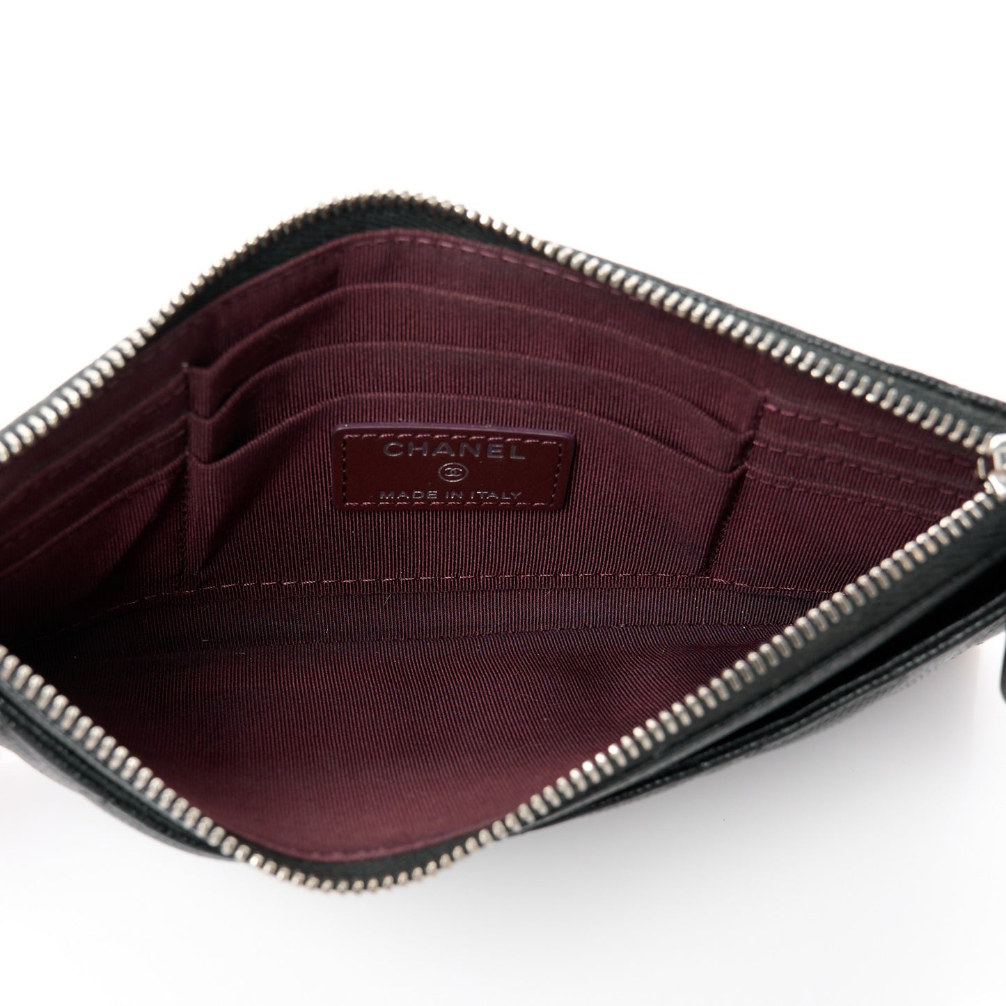 Caviar Quilted Classic Zip Pouch Black