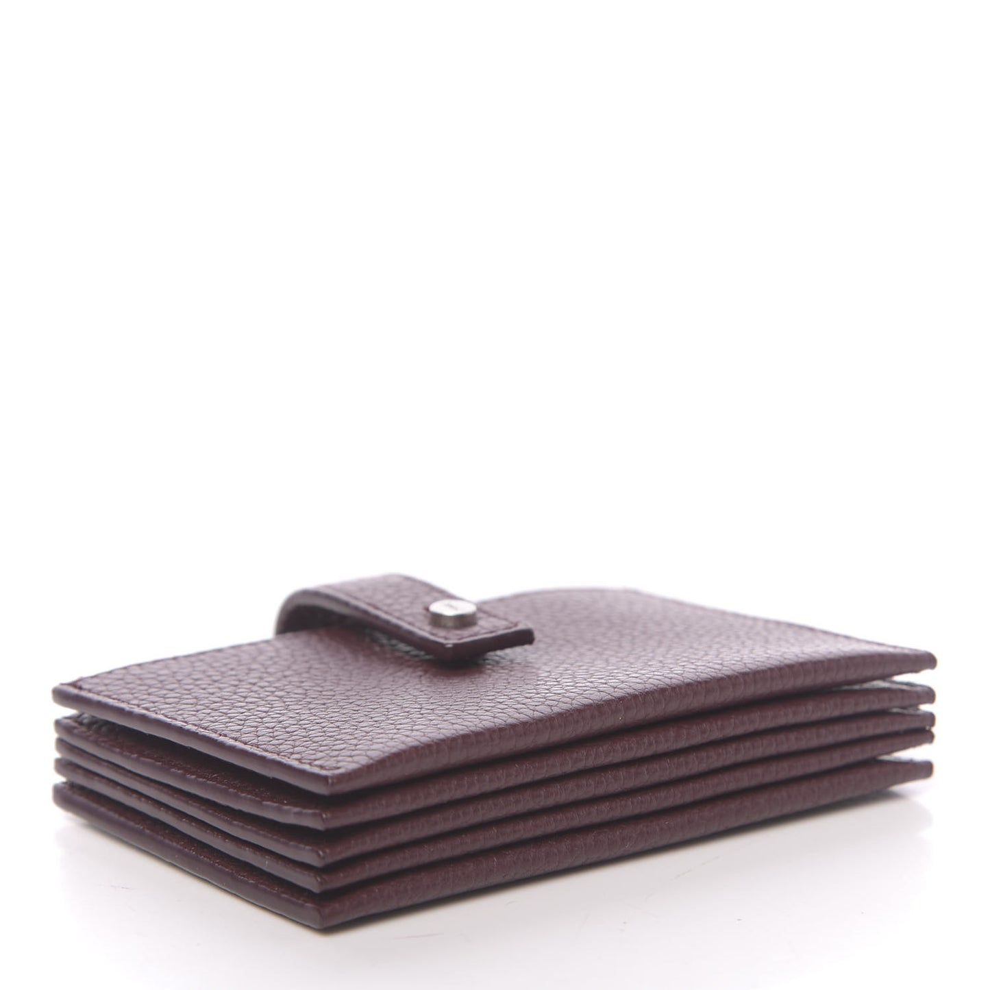 Grained Calfskin Accordion Wallet Bordeaux