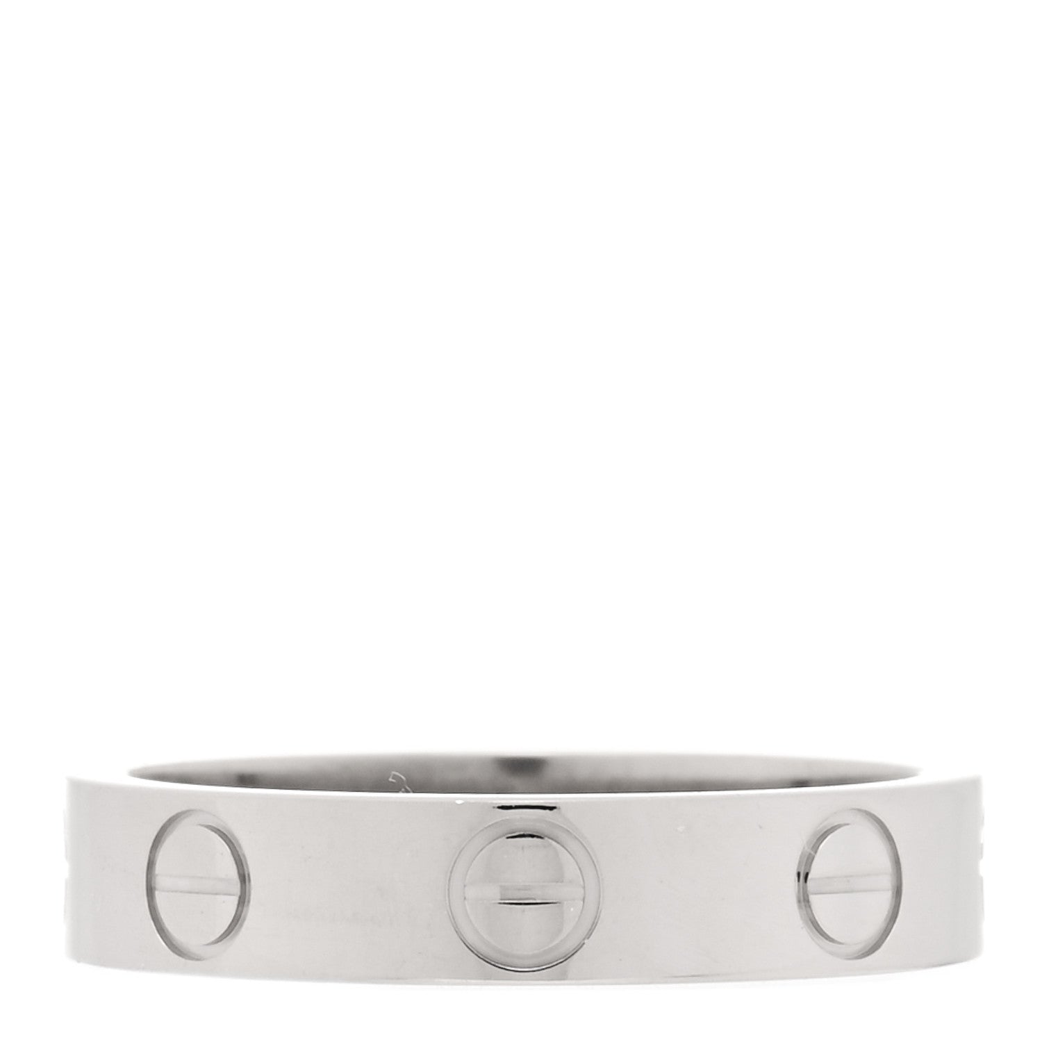 Cartier 18K White Gold 3.5mm LOVE Wedding Band Ring 48 4.5 3 of 4
