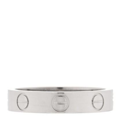 Cartier 18K White Gold 3.5mm LOVE Wedding Band Ring 48 4.5 3 of 4